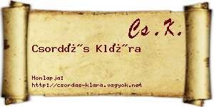 Csordás Klára névjegykártya
