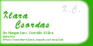klara csordas business card